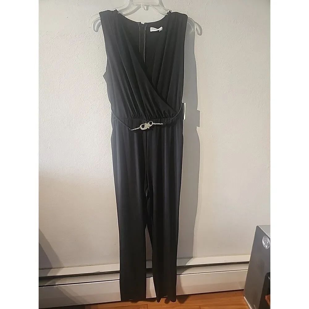 Calvin Klein Black Jumpsuit 1 Piece Pantsuit NWT Size 10 MSRP $139 Romper